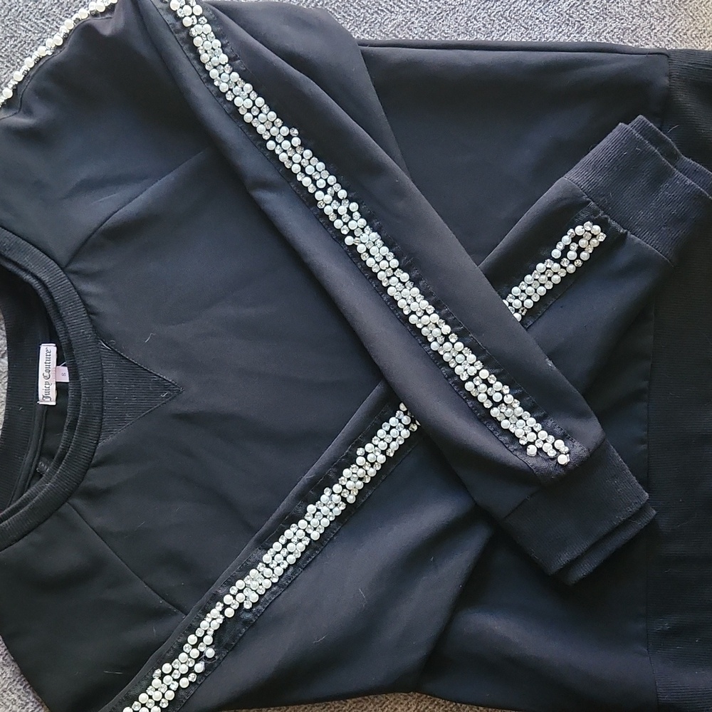 Juicy Couture Black Top with Silver Embellishments